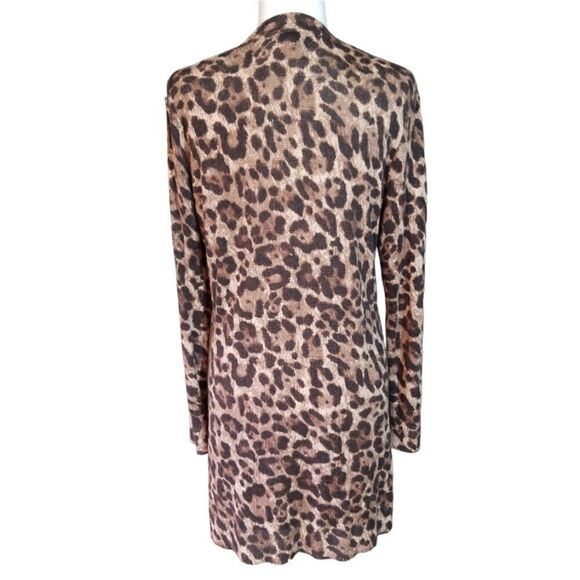 Lisa Rinna Collection Leopard Boyfriend Cardigan Size Medium - Picture 3 of 9
